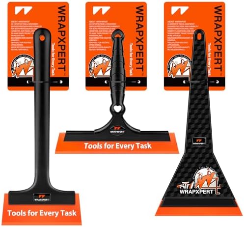 WRAPXPERT Window Tint Tools Kit, 3 Pack Window Tint Squeegee for Windshield Auto Tinting, Professional Long Handle Tinting Squeegee for Front Windows, Rear Glass, Side Doors for Car, SUV Van Glass