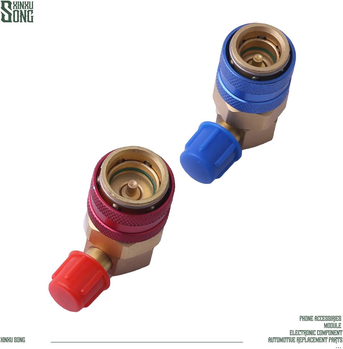 Replace R134A Adapter, (2pcs) Air Conditioning Manifold Freon, Quick Connectors for R134a System Port QC15 AC Quick Connector Adapter HVAC Coupler Car Auto Air-Conditioning