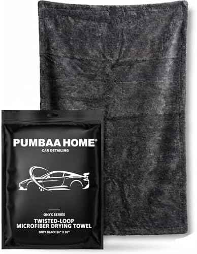 24"x36" Twisted-Loop Car Drying Towel, 1300GSM, Microfiber Towels for Cars, Zero Scratch, Streak Free, Ultra Absorbent, Lint Free, Car Detailing Kit for Car, Truck, SUV - One Pass Technology