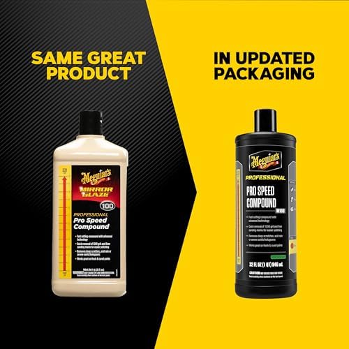 Meguiar's Pro Speed Compound M10032, Fast-Cutting Rubbing Compound for Cars, Offers Heavy Scratch and Swirl Removal, Professional Car Polish, Car Compound Removes up to 1200 Grit Sanding Marks, 32 Oz
