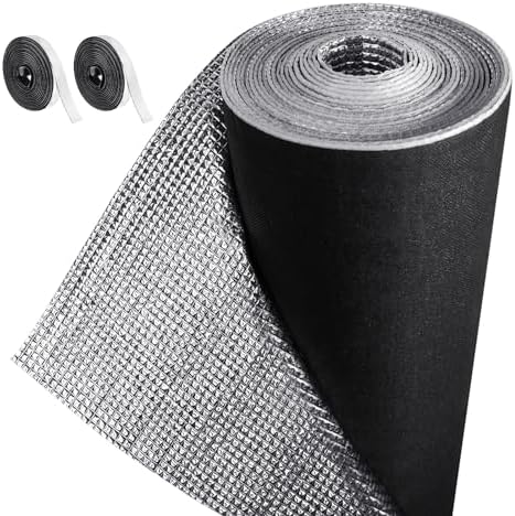 Frienda Rv Window Reflective Insulation Roll 39.4inchx6.6ft Double Aluminum Foil Heat Bubble Thermal Window Shade Door Cover Blackout for Garage Roof Travel Camper Skylight Shield