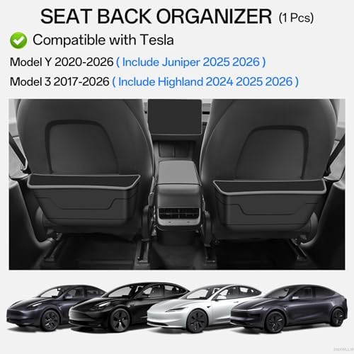 Seat Back Organizer for Tesla Model Y Juniper Model 3 Highland