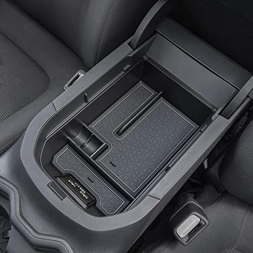 JDMCAR Center Console Tray Organizer Compatible with Toyota RAV4 Accessories 2019-2024 2025 and 2021-2025 RAV-4 Prime, Armrest Insert Container ABS Material Secondary Storage Box-Gray