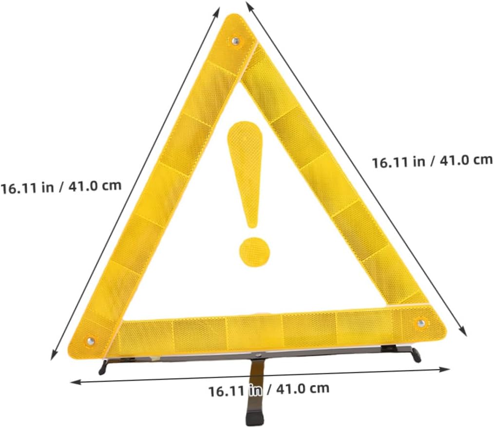 ULTECHNOVO Foldable Reflective Warning Triangle Sign for Emergency Parking Safety Reflector with High Visibility for Roadside Use and Car Inspections