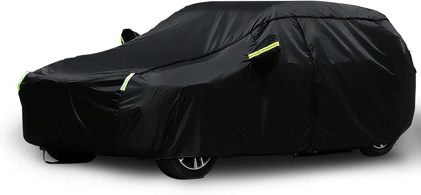 6 Layers Car Cover, 184-196 inch | Waterproof All Weather, Outdoor Full Cover, Rain Sun UV Protection, Zipper Cotton, Universal Fit for Sedan