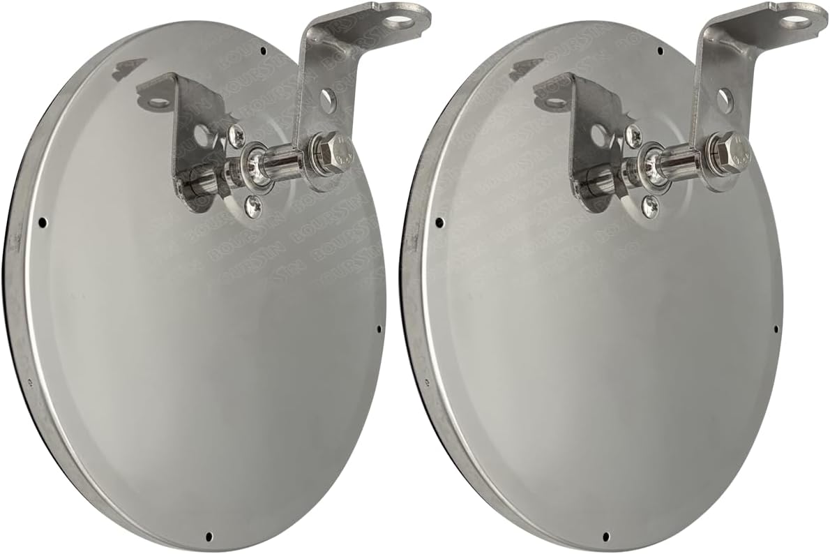8 Inch Round Convex Mirror Blind Spot Stainless Steel For Truck bus Atv RV Utv "L" Adjustable Bracket 1 Pcs