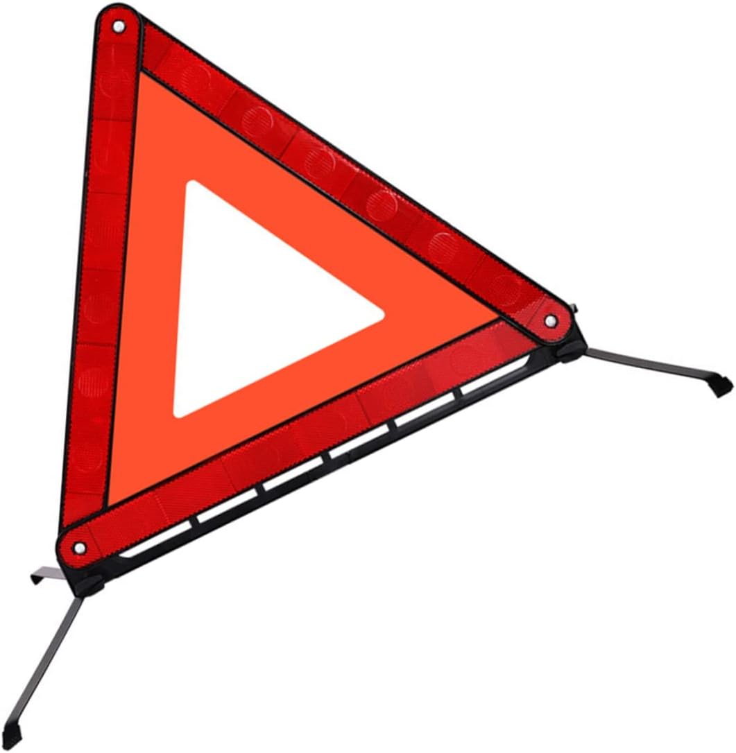 PRETYZOOM Reflective Warning Triangle Foldable Emergency Sign for Roadside Safety 3 Legged Design for Car and Semi Truck Accessories