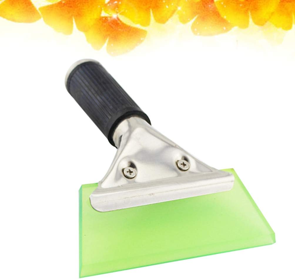 LIOOBO Ice Scraper Stainless Steel Snow Scrapers Car Snow Shovel Tool for Windshield with Rubber Random Color