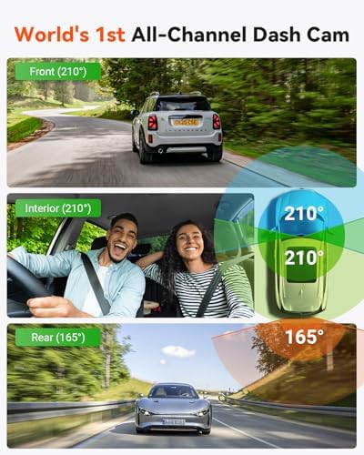 [ Bundle-2 Items: Vantrue E360 ACE & Hardwire Kit ] All Channel Dash Cam, Fisheye Front + Fisheye Inside + Rear Dashcam with Selfie Stick Tripod, Dual STARVIS 2, Dual IR Night Vision, Support 1TB