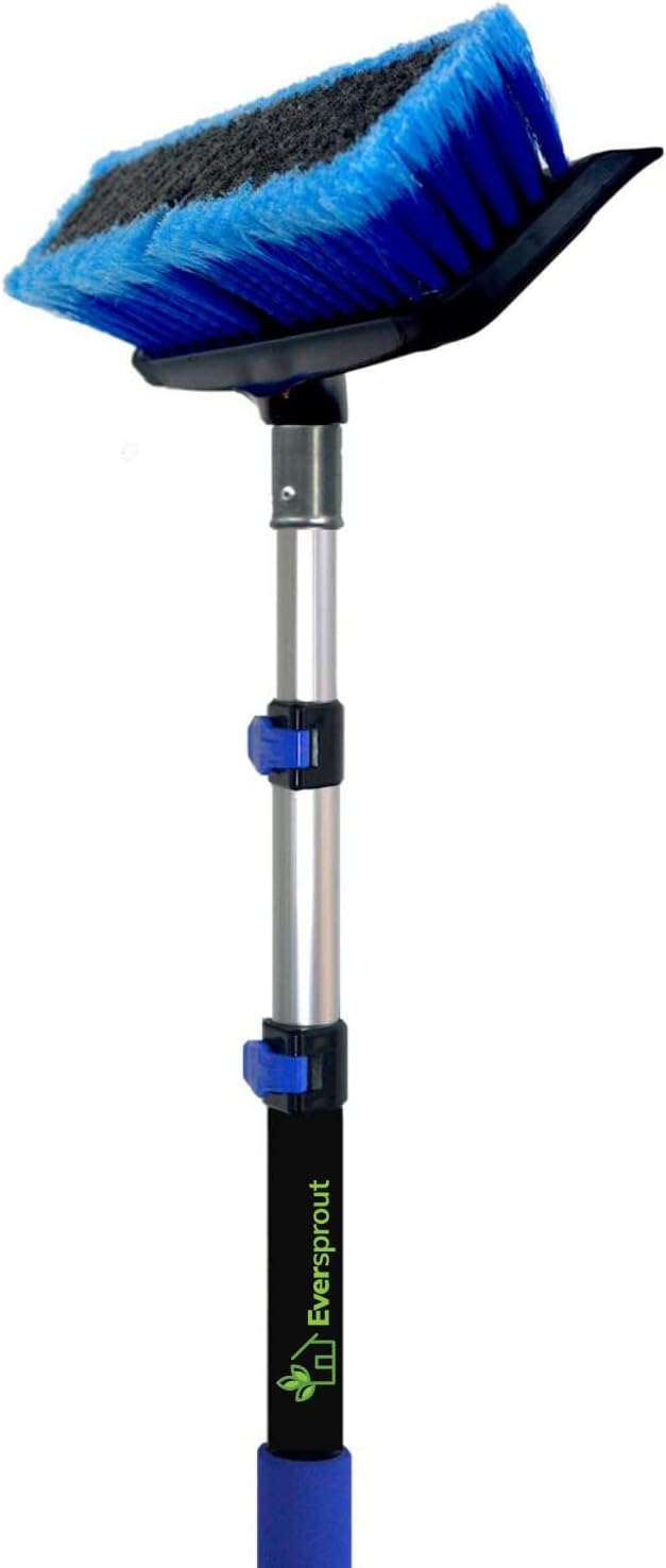 EVERSPROUT Scrub Brush, 1.5 to 3ft Pole, Rubber Bumper, No-Scratch