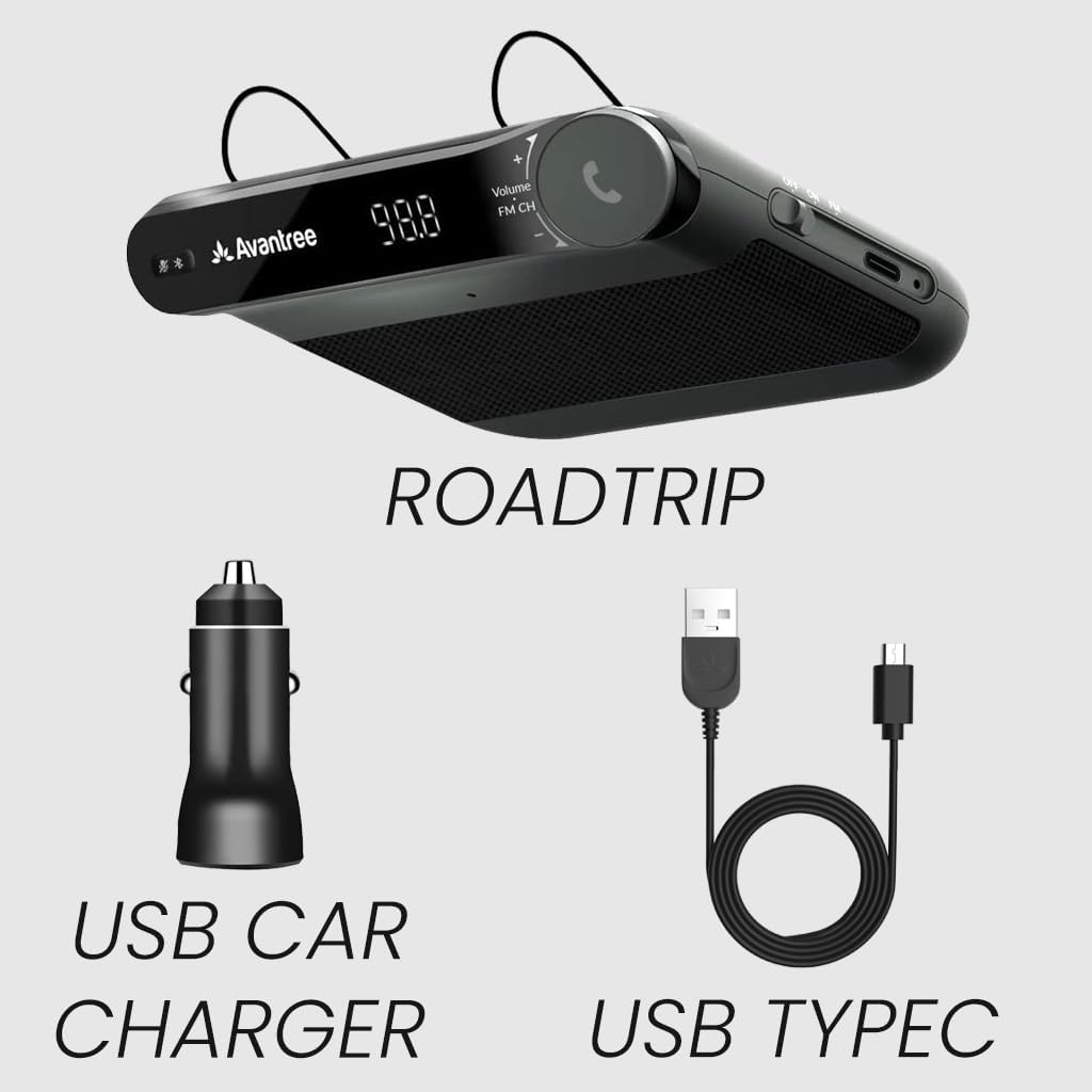 Avantree Roadtrip - Car Bluetooth Speaker & Wireless FM Transmitter Kit