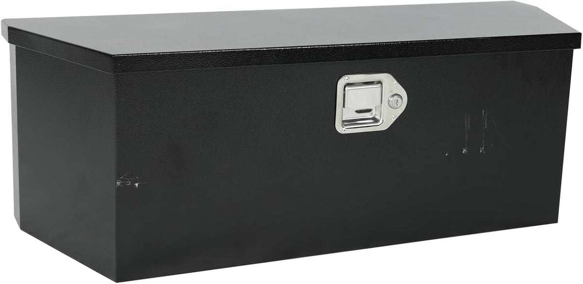 Underbody Truck Tool Box Steel Storage Trailer Flat Bed Pickup Trailer w/Lock & Keys,35x11.8x11.8 Inch Heavy Duty Black Truck Box