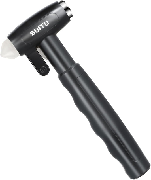 Longzhuo Car Window Breaker Tool with Seatbelt Cutter, Carbon Steel Window Breaker Seatbelt Cutter, 3-in-1 Automotive Safety Hammer for Auto Accidents, Essential for Emergency Car Kit