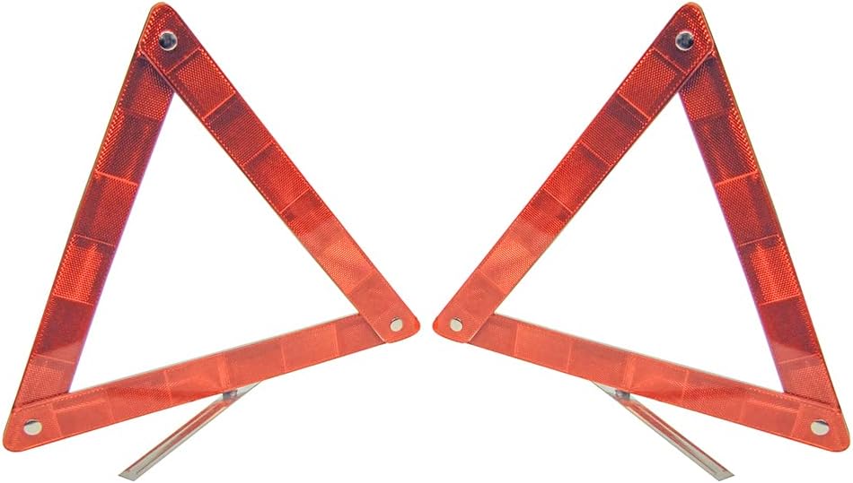 2pc Reflective Safety Triangle Red Roadside Traffic Warning Reflector Emergency Essentials