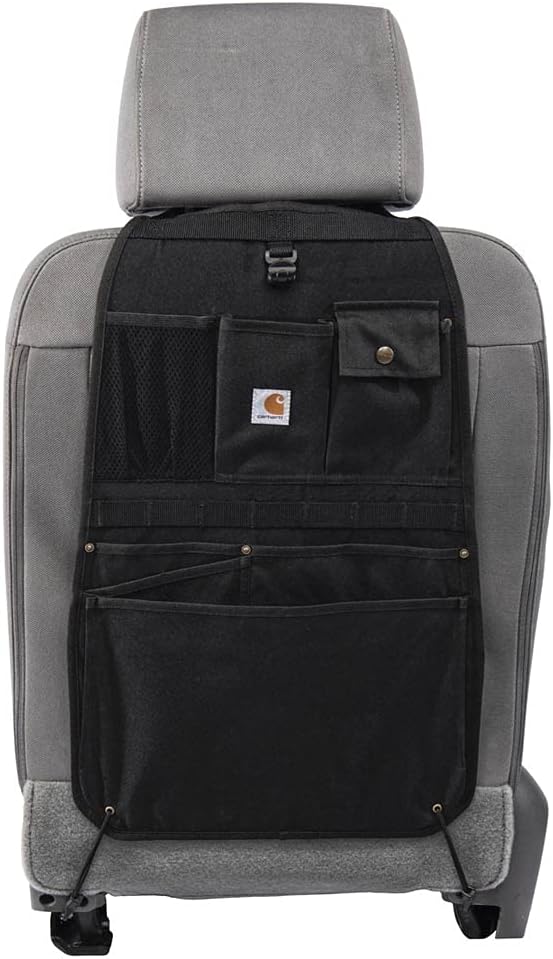 Carhartt Universal Nylon Duck Automotive Seat Back Organizer, Organization for Work and Kids, Gravel