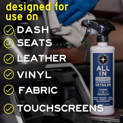 Collinite No. 21 All-In Universal Ceramic Interior Detailer – Easy Spray & Wipe Cleaner + SiO2 UV Protection for Leather, Vinyl, Rubber, Plastic, Fabric & Screens – Fresh Scent – For Cars, Boats, RVs