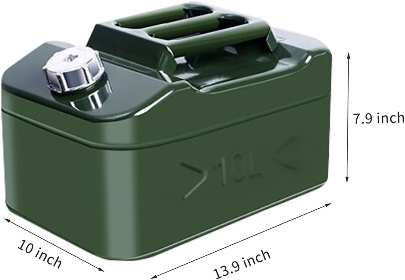 2.5 Gallons Metal Water Can 10liters Stackable Container, Portable Suitable for Outdoor Travel, Car Camping, Emergency Backup (Not For Drinking Water)