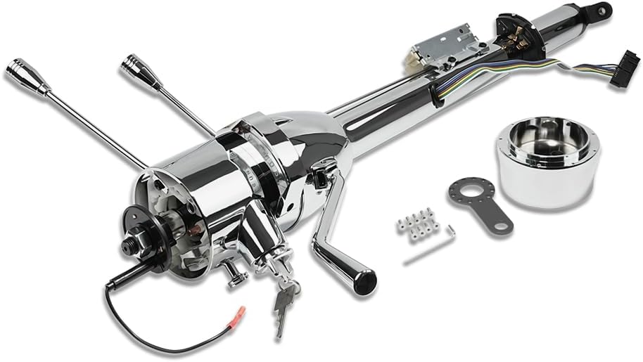 32" Natural Manual Steering Column with Key & 9 Holes Adapter