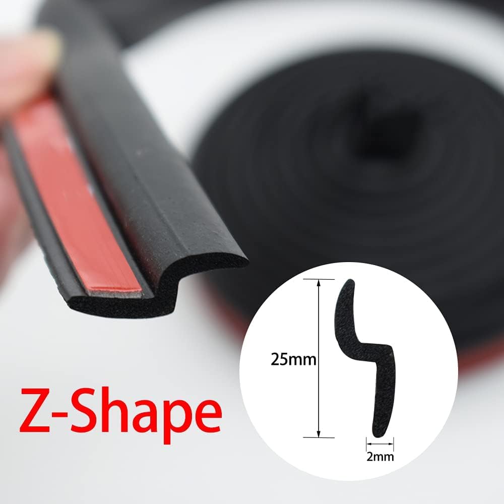 AUTOXBERT 4M/13ft Z Shape Car Window Door Rubber Seal Strip Edge Trim Guards Hollow Weatherstrip for Car Window Door Engine Cover