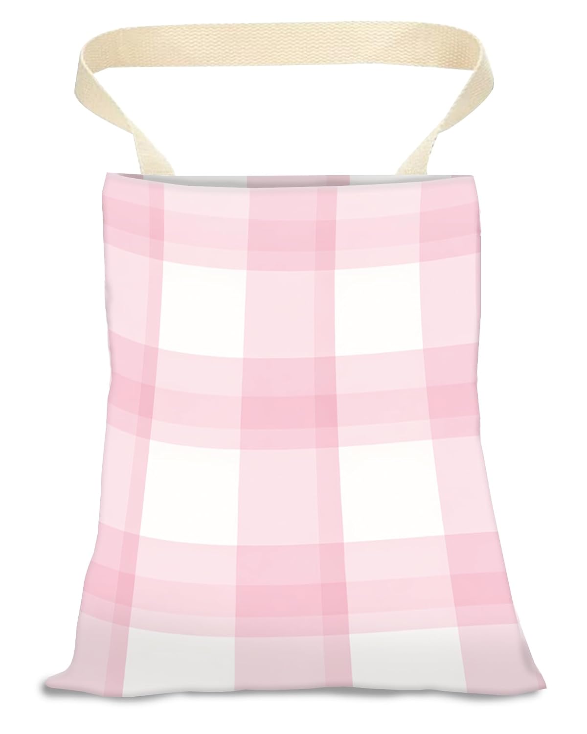 Car Trash Can, Durable Hanging Car Trash Garbage Bag, Cute Automotive Garbage Cans Organizer, Cute Pink Plaid