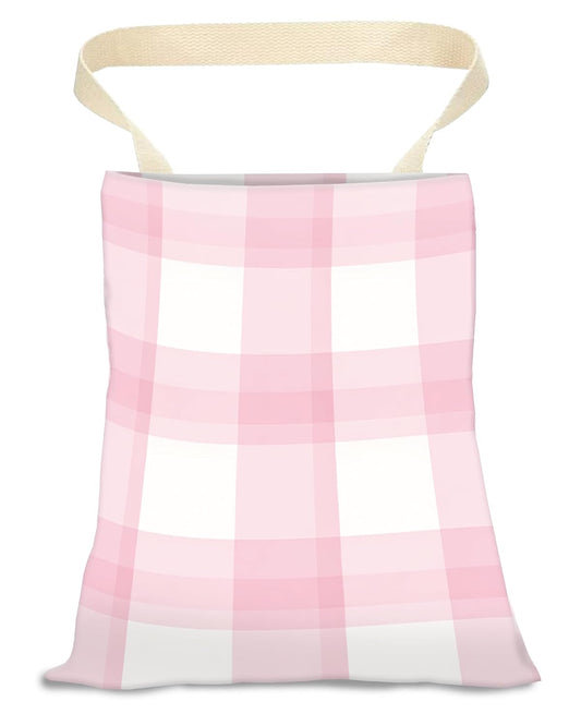 Car Trash Can, Durable Hanging Car Trash Garbage Bag, Cute Automotive Garbage Cans Organizer, Cute Pink Plaid