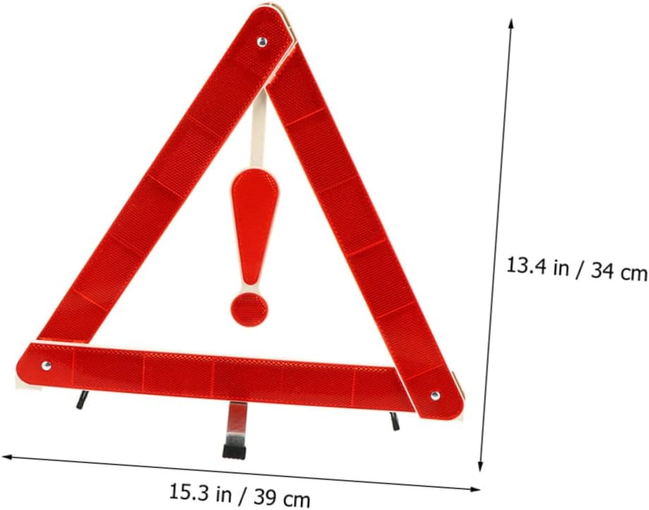 Triangle Warning Sign Foldable Plastic with Reflective Strips