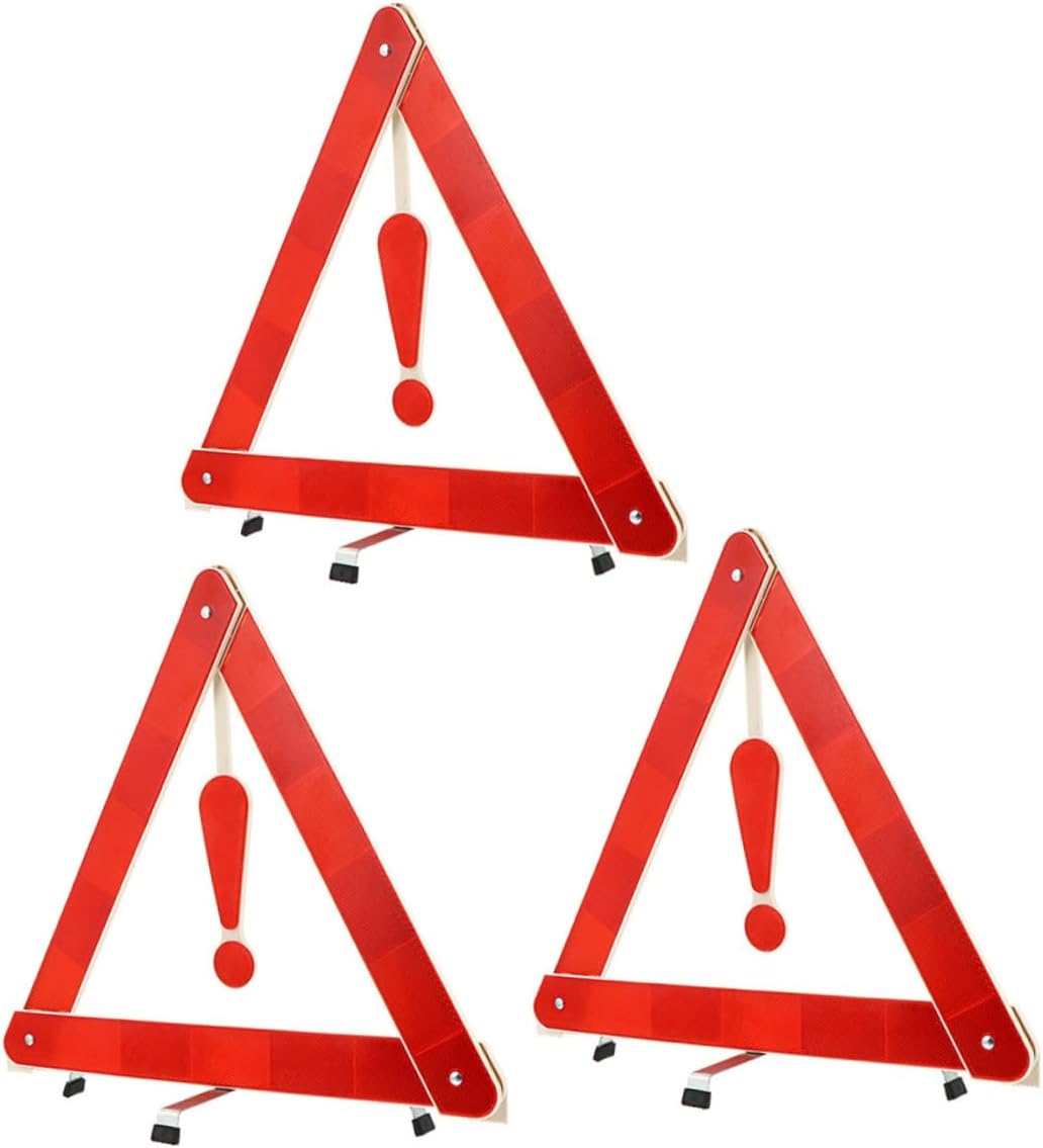 3pcs Reflective Warning Triangle Sign for Car Truck Roadside Emergencies