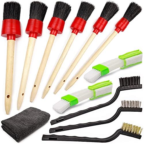 TAKAVU Car Detailing Kit, 12-Piece Set for Interior & Engine Bay Cleaning