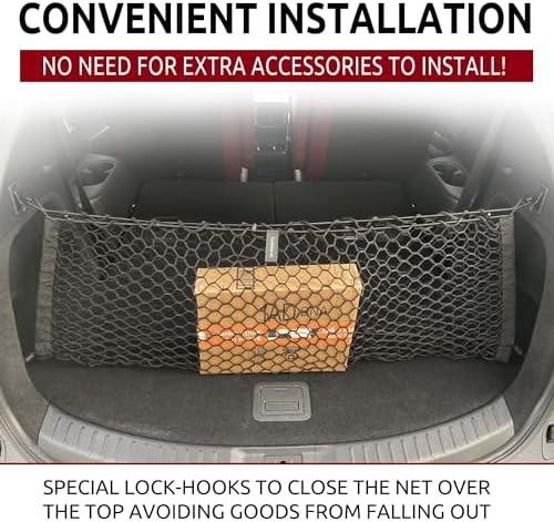 Envelope Style Trunk Mesh Cargo Net for Mazda CX-9 2007-2023 - Car Accessories - Premium Trunk Organizers and Storage - Cargo Net for SUV - Vehicle Carrier Organizer for Mazda CX-9