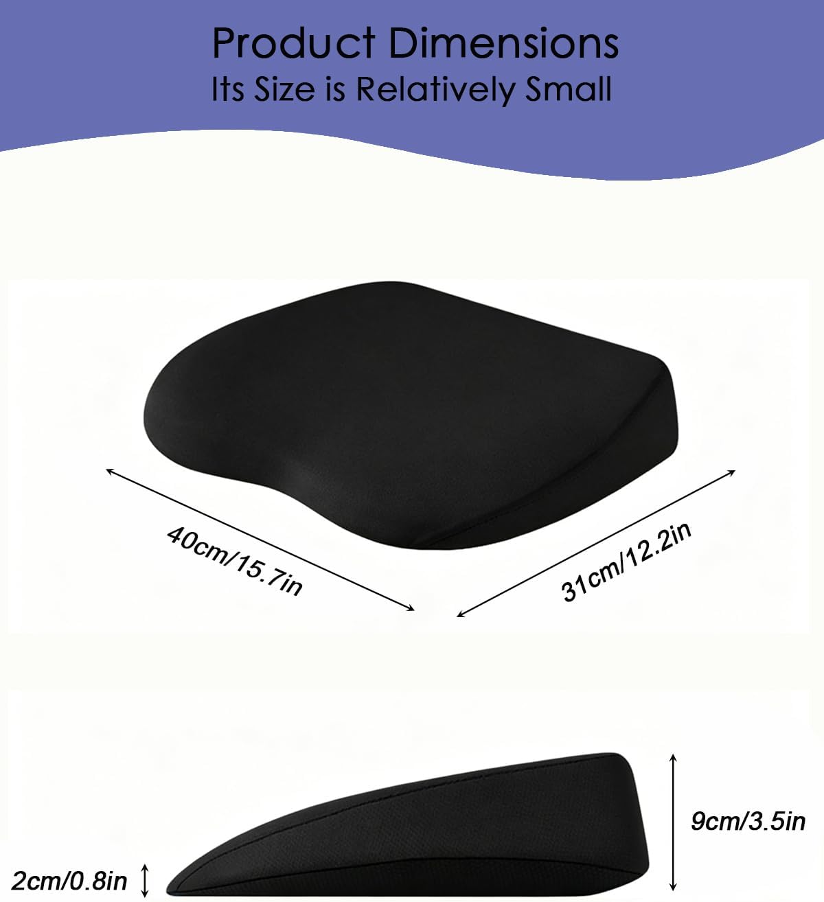 Small Wedge Car Seat Cushion - Memory Foam Car Booster Seat for Adults - Driver Seat Cushions Lumbar Support Pillow for Sciatica & Lower Back Pain Relief - Enhancing Driving Comfort, Apricot