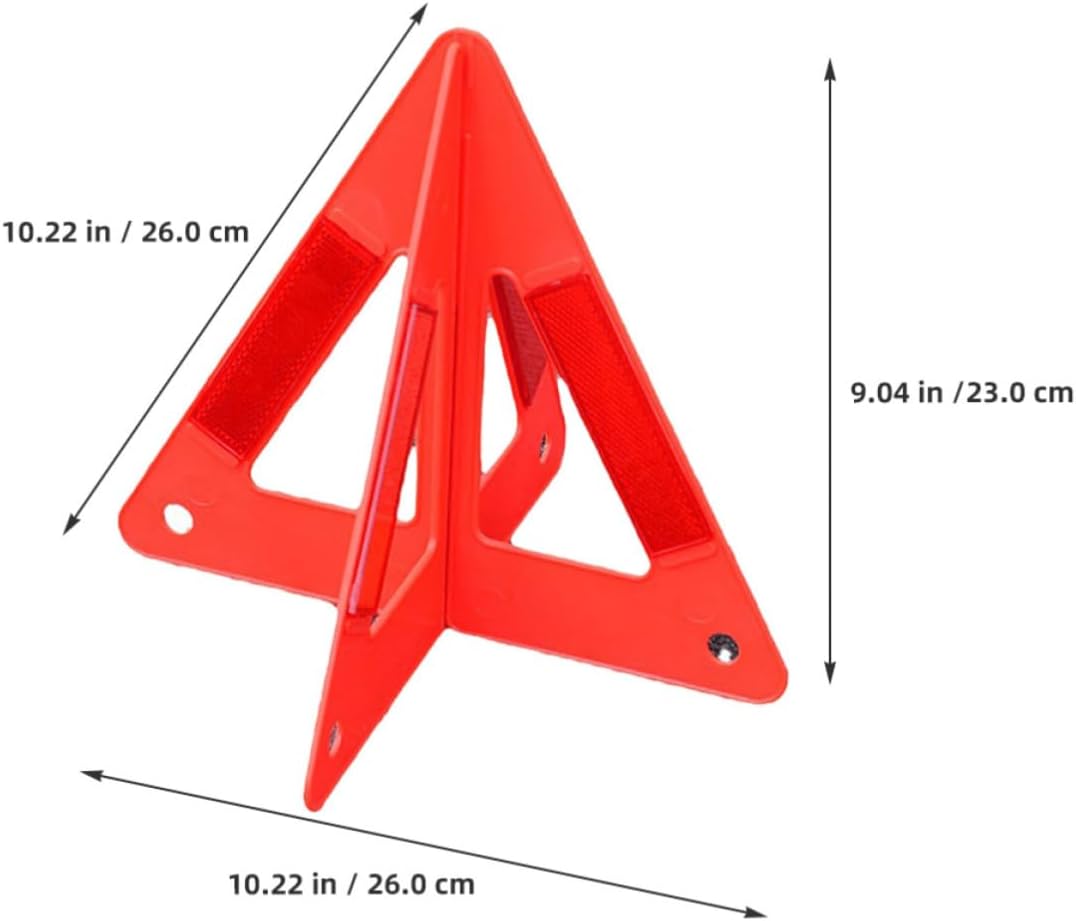 3pcs Collapsible Roadside Warning Triangle, Orange PVC Reflective Sign