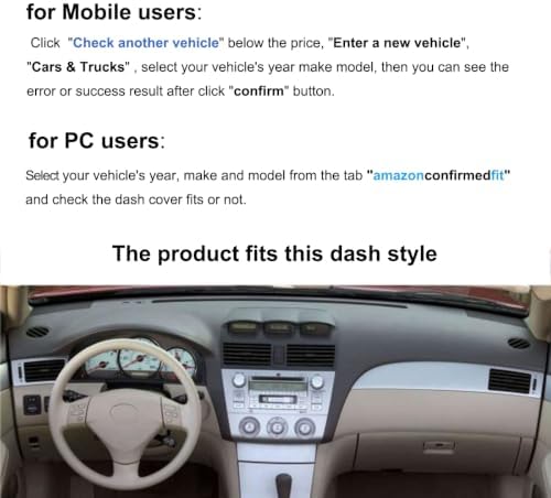 Dash Cover Mat for Toyota Solara 2004 2005 2006 2007 2008 (Beige) F90