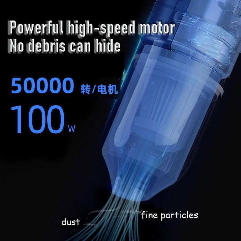 Car Vacuum for Chrysler Pacifica Pacifica Plug-in Hybrid Voyager, Cordless Handheld Vacuum with USB Rechargeable Battery Compact Car Cleaning Tool Crevice Nozzle and Brush Attachment
