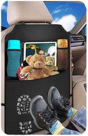 Premium Backseat Organizer for Kids 2 Pack, Heavy Duty Waterproof and Stain Resistant Kick Mats Back Seat Protector, Durable Backseat Car Organizer with Tablet Holder+Storage Pockets