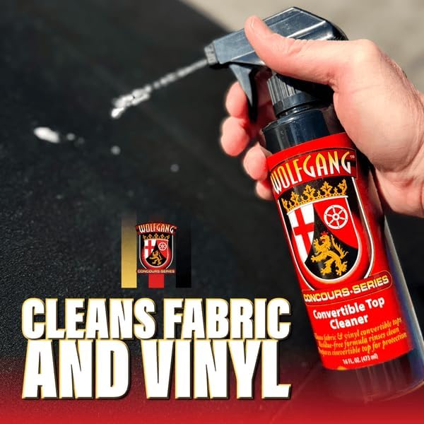 WOLFGANG CONCOURS SERIES Convertible Top Cleaner | Spray-On Cleaner for Fabric &amp; Vinyl Tops | Prepares Surfaces for Treatment | WG-2650 | 16 oz