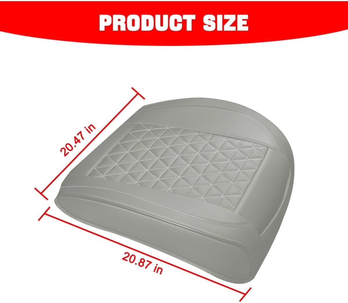 2PCS Leather Car Seat Cover, Front Bottom Seat Protector Pad, Gray