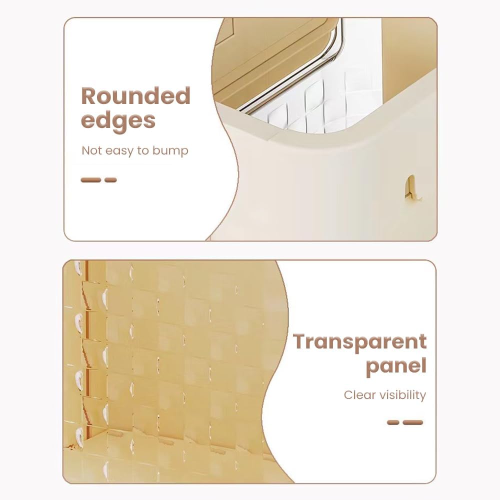 Hanging Kitchen Trash,Can Foldable Transparent Trash Can Kitchen Trash Can Cabinet Kitchen Compost Can Used for Cabinets/Cars/Bedrooms/Bathrooms. (Grey), BM0418
