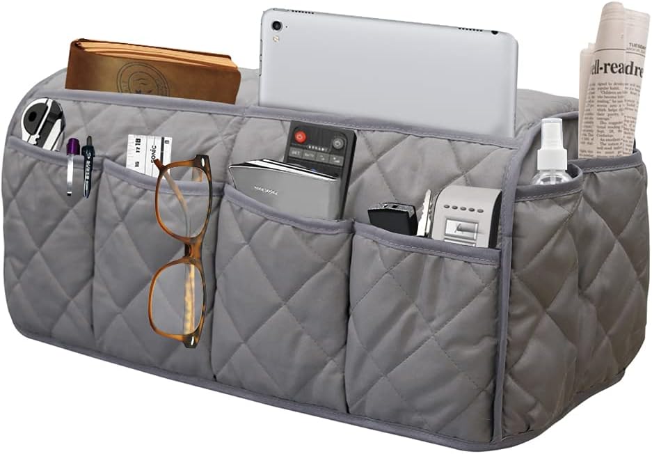 Armchair Caddy for Recliner - Sofa Armrest Organizer with 14 Pockets
