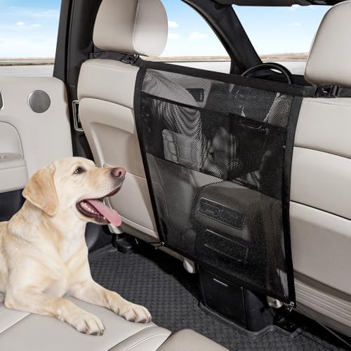 TKYZ Dog Car Barrier,Dog Car Net Barrier with Mesh Organize,Pet Divider Fit Car/SUV/Truck