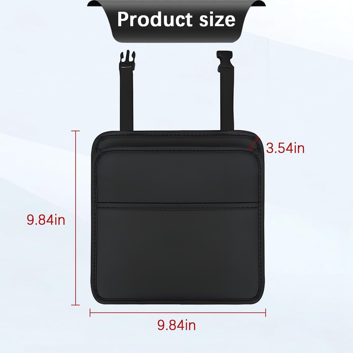Zpana Car Seat Back Organizer, Leather Multipurpose Hanging Vehicle Backseat Headrest Storage Bag, Automotive Pouch Pocket Organizer for Kids & Adults, Universal for Truck SUV Sedan (Black)