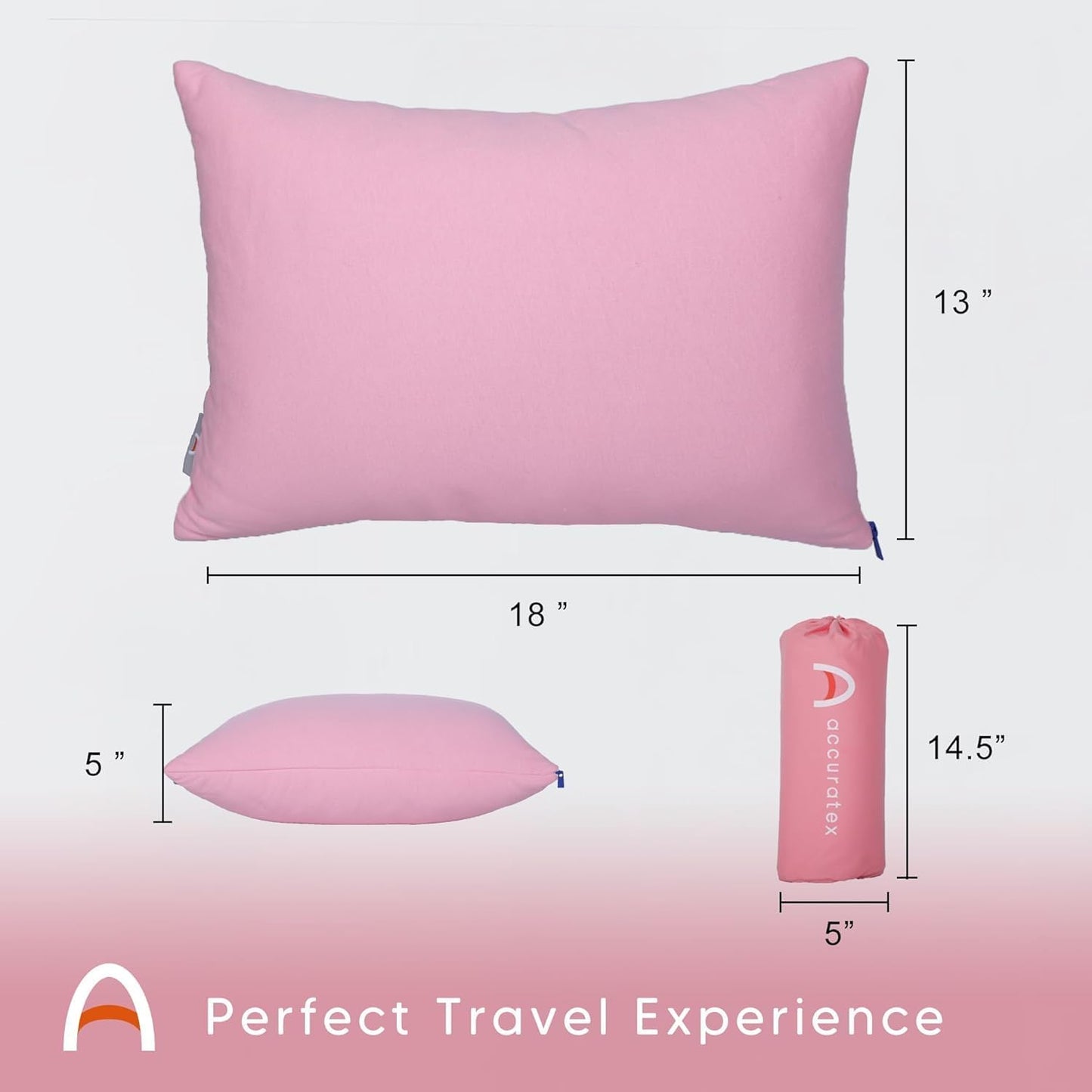 ACCURATEX Camping Pillow, Cotton Cover Compressible Travel Pillow,13x18 | Adjustable,Shredded Memory Foam Fill, Small Backpacking Accessories, Sleeping Essentials, Portable Car Airplane Pillow
