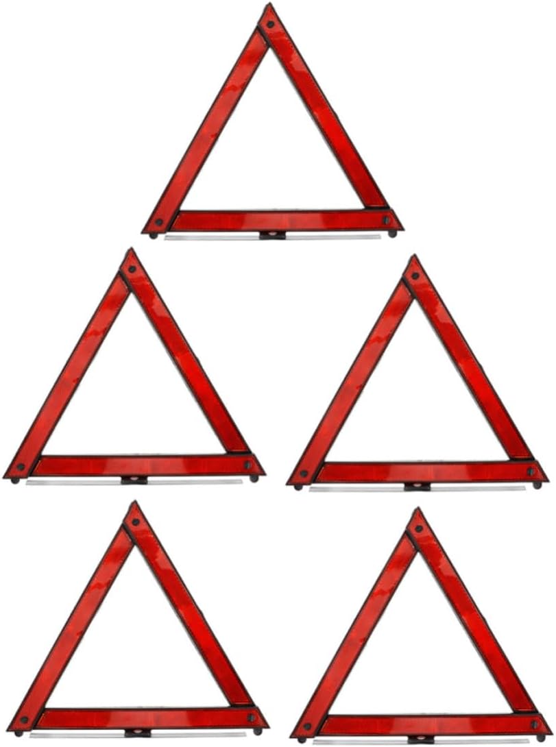 5pcs Foldable Warning Triangle Sign for Car Emergency Roadside Safety