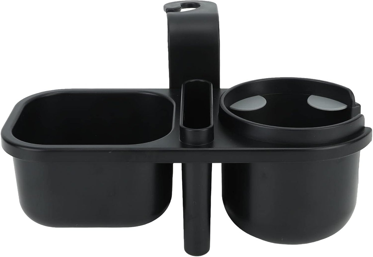 3 in 1 Car Back Seat Cup Organizer Headrest Backseat Holder Tray with Non Slip Cup Holder Snack Box Phone Stand for Kids Traveling Black ABS Plastic