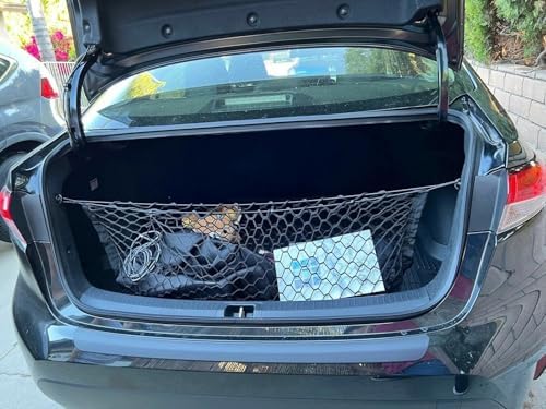 Trunk Organizer Cargo Net for Toyota Corolla 1998-2026 – Envelope Style Cargo Net for Sedan – Premium Mesh Car Trunk Organizer Vehicle Carrier Storage – Compatible with Corolla