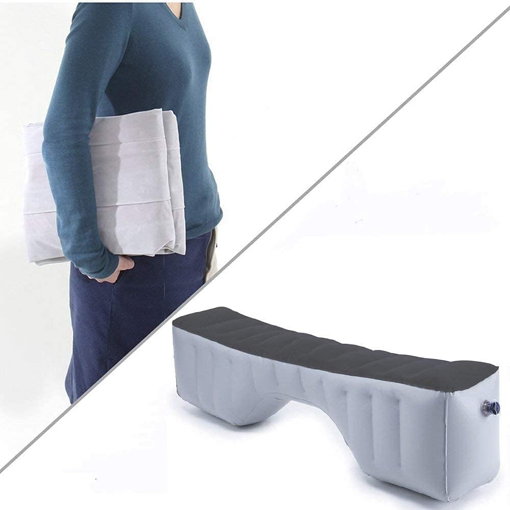 Auto Inflatable Car Travel Mattress Back Seat Gap Pad Air Bed Cushion Camping Air Couch (Light Grey)