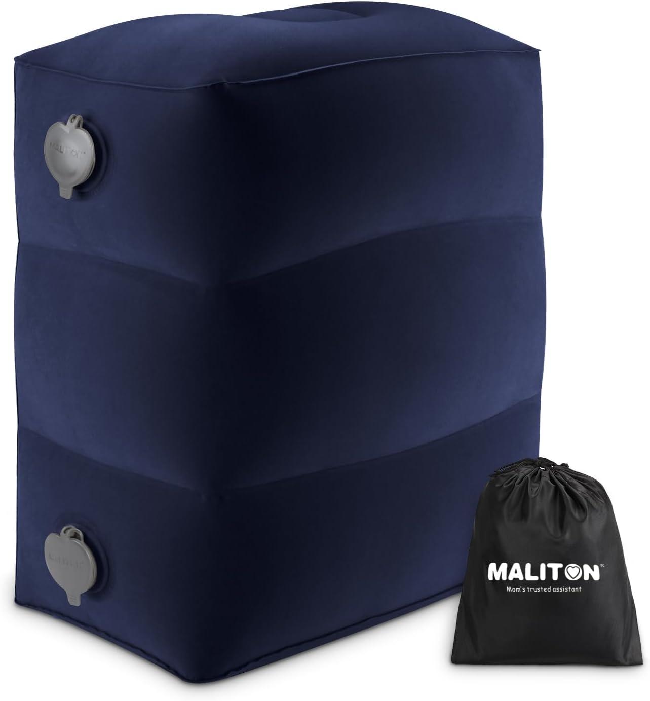Maliton Inflatable Travel Foot Rest Pillow, Toddler Airplane Bed, Car Seat Foot Rest for Kids, Adjustable Height Leg Rest Pillow for Airplane, Home, Office(Black, 1 Pack)
