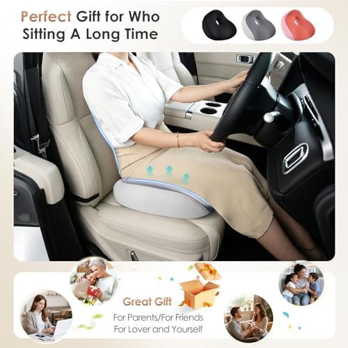 FLORICH Car Seat Cushion for Driving, Memory Foam Seat Cushion for Car Office Chair, Non-Slip Washable Seat Cushion for Car, Driver, Office-Gray