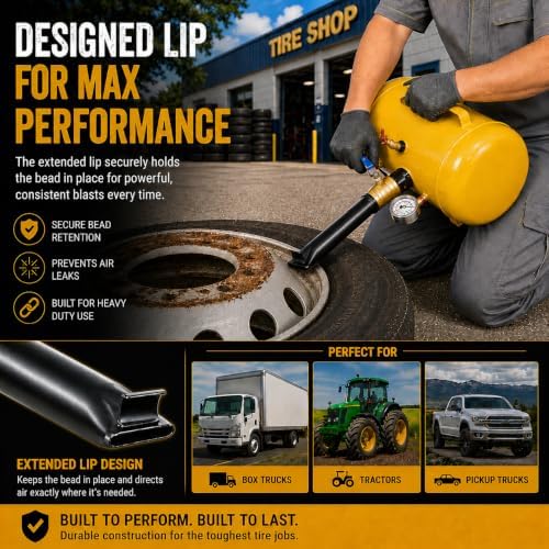 XtremepowerUS 5-Gallon Heavy Duty Tire Bead Seater Air Blaster, 145 PSI Air Cannon with Pressure Gauge, Fast Tire Seating Inflator for Trucks, Tractors, ATVs, RVs, Pickups, Cars & Off-Road Vehicles
