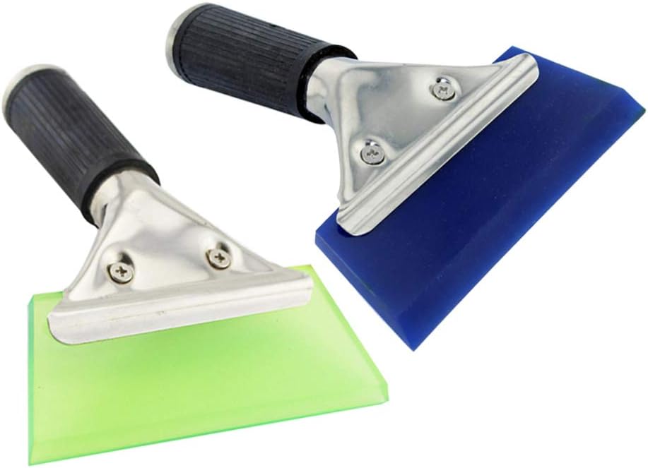 LIOOBO Ice Scraper Stainless Steel Snow Scrapers Car Snow Shovel Tool for Windshield with Rubber Random Color