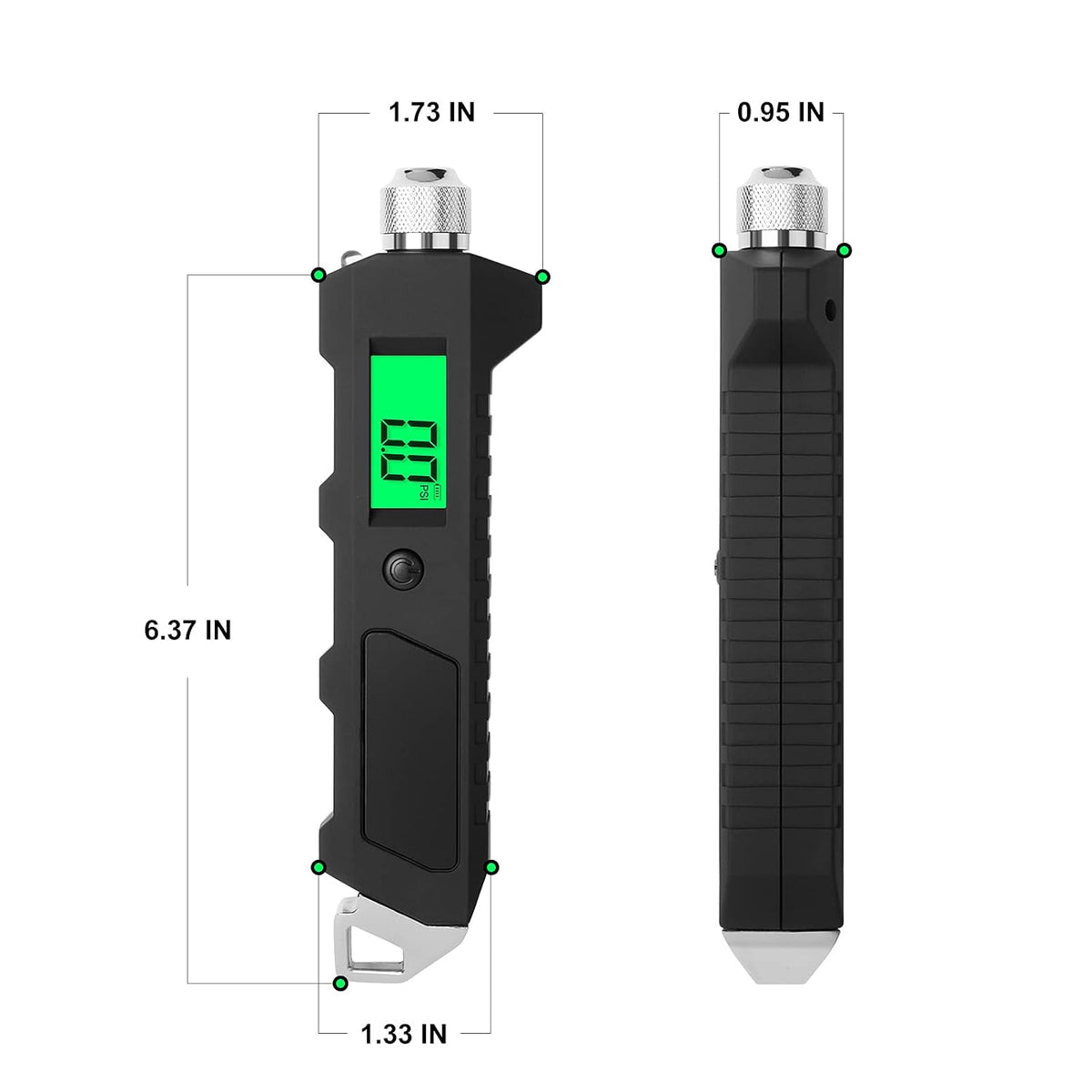 MEANLIN MEASURE Digital Tire Pressure Gauge 0-230 PSI Heavy Duty Professional Accessories for SUV RV Truck and Normal Cars with Backlit LCD and Flashlight